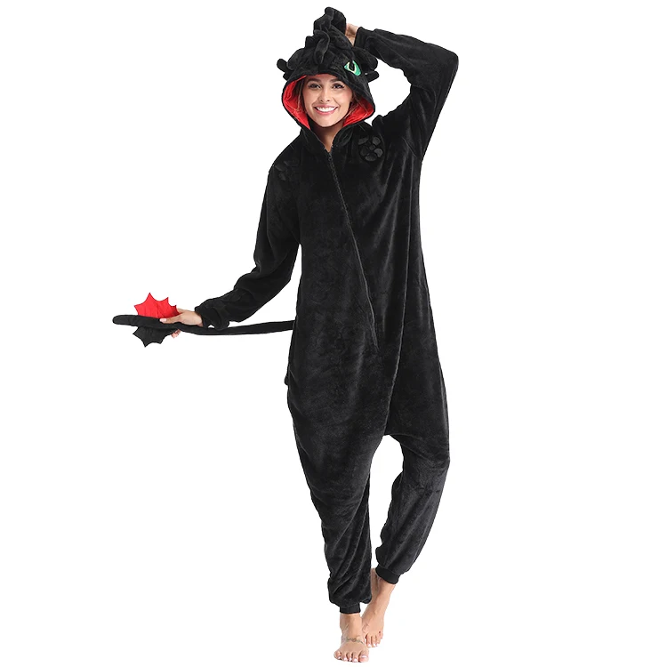 
wholesale christmas animal onesie pajamas train dragon custom sexy adult pajamas sleepwear flannel women pajamas 