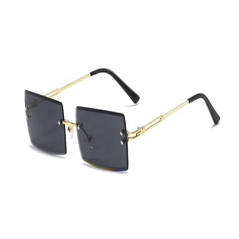 

Retro Vintage Eyewear Sun Glasses Men Women Lady Square Rimless Sunglasses, 5 colors