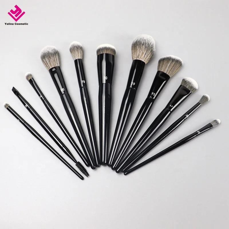 

Wholesale Makeup Brush Private Label 11pcs Face/eye Soft Dense Synthetic Hair Wood Handle Makeup Brushes Set