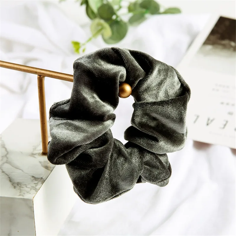 Woman Velvet Scrunchies Solid Hair Ring Ties For Girls Ponytail Holders