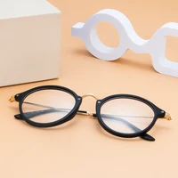 

2019 Trends Round Vintage Non-prescription Metal Stainless Temples Glasses Frame Anti Blue Light Eyeglasses For Men Women