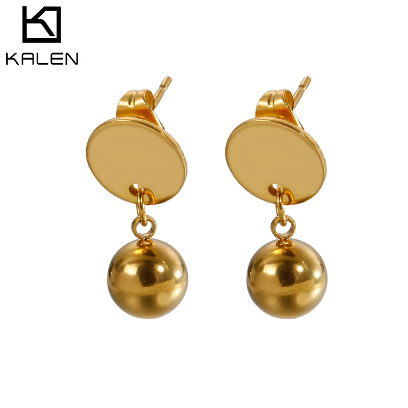 

Fashion Women Accessories Earrings Stainless Steel Bead Dangle Earrings Jewelry, Silver/gold/rose gold