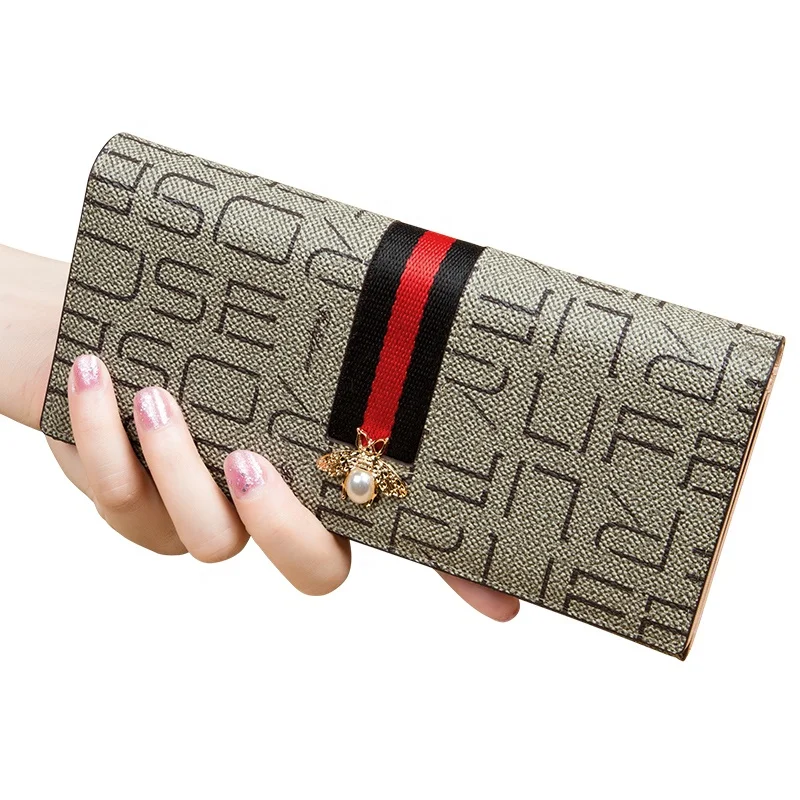 

Wholesale Long Clutch Zip Portefeuille Money Organizer Pearl Luxury Purse Wallet Women