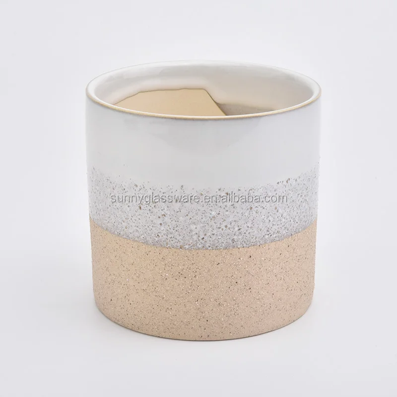 16oz organic cylinder ceramic candle jars