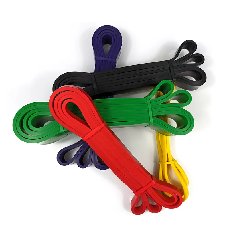 

KWO Fitness Home Gym Exercise Wholesale 5 Colors Fitness Rubber Yoga Bands Latex Home Elastic Fitness Resistance Bands, Red, black, purple,green