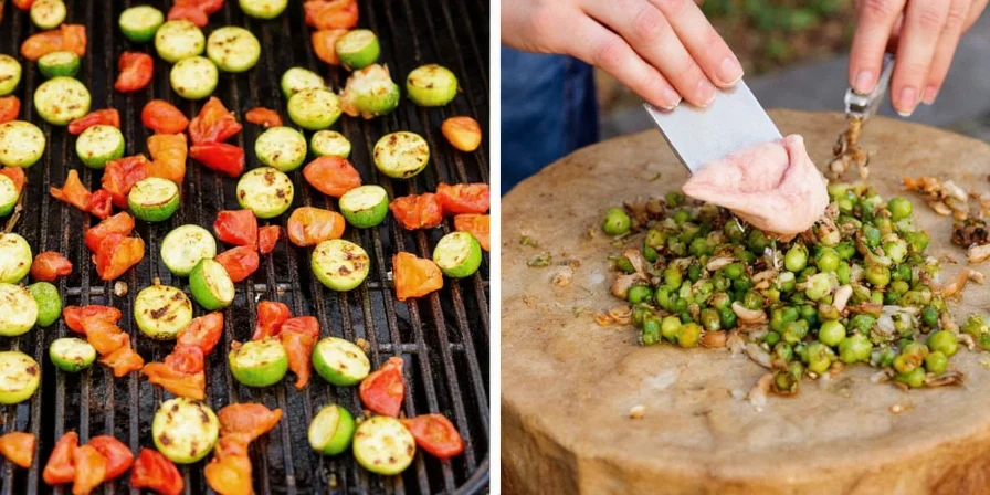 Grilled vegetable medley with various spice pairings