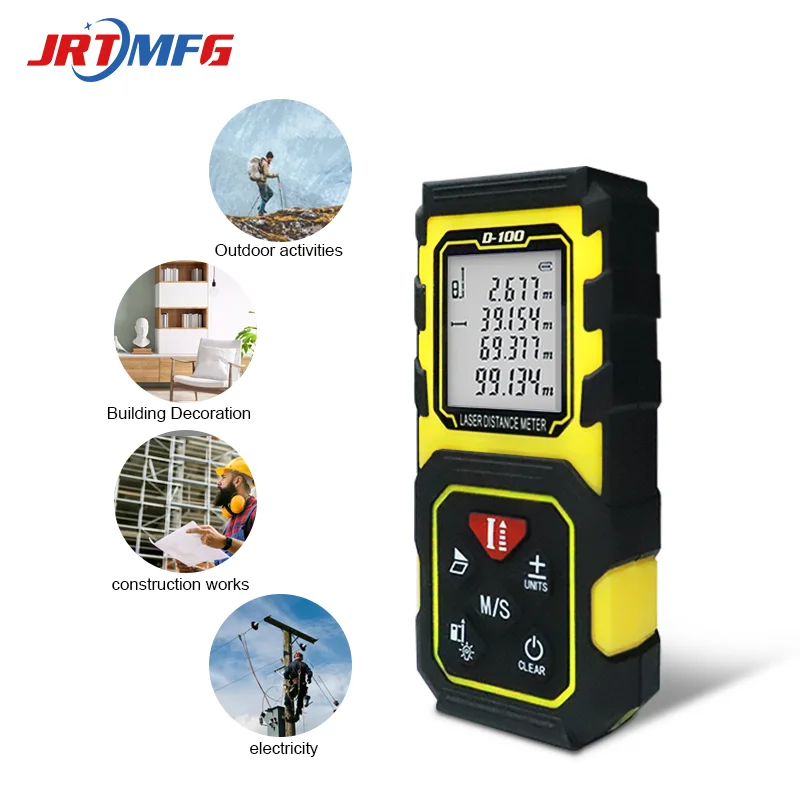 

JRTMFG 120m Long Range 40/60/100/120m Digital Laser Ruler Measurement Small Industry Machine Home Decoration Items