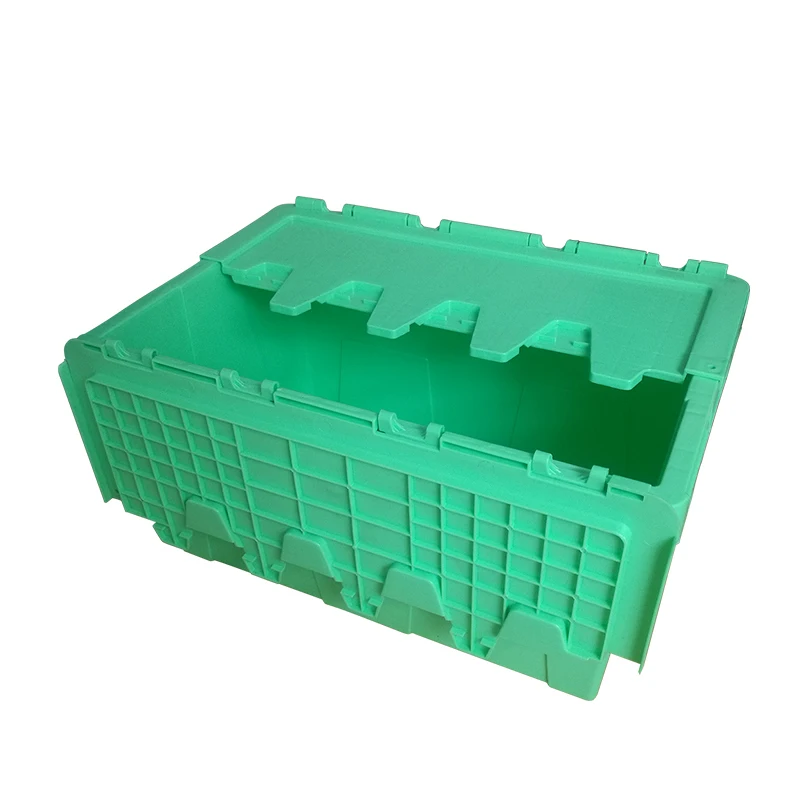 

Storage Boxes Attached Lid Container Industrial Warehouse Cheap Stackable Plastic Storage Boxes & Bins Injection Can Stamp Logos