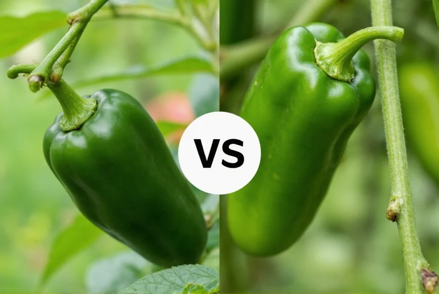 Fresh Anaheim and Poblano Peppers on Counter