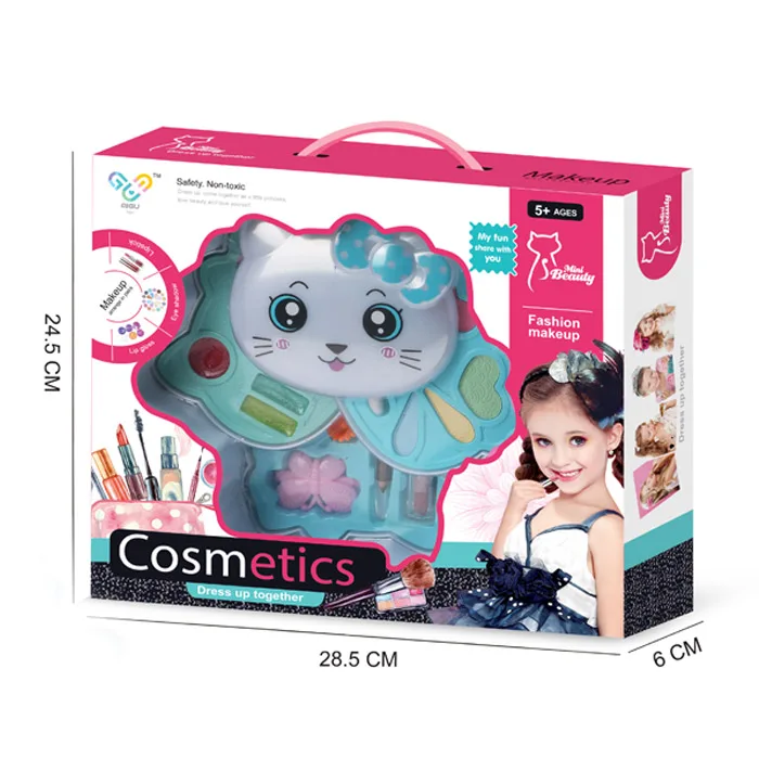 Washable Safe & Nontoxic Baby Makeup Toy Girls Beauty Play Cat Shape