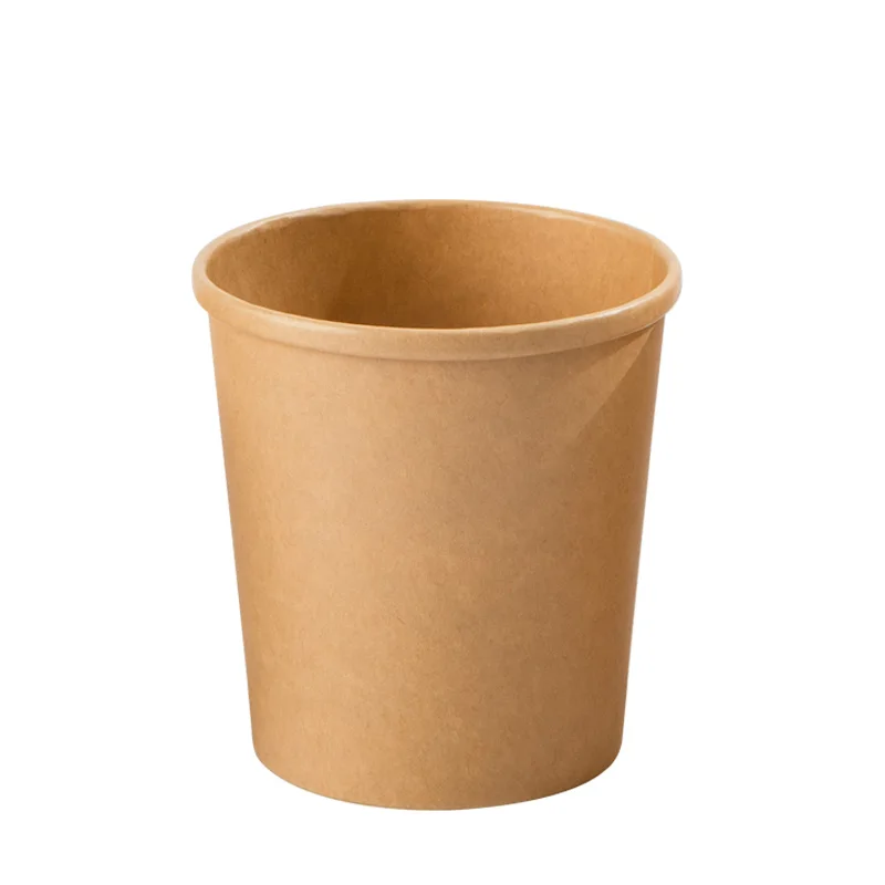 

Manufacturers Supplier 16OZ Restaurant Takeaway Kraft Paper Noodle Hot Soup Bowls Soup Cup with Lid