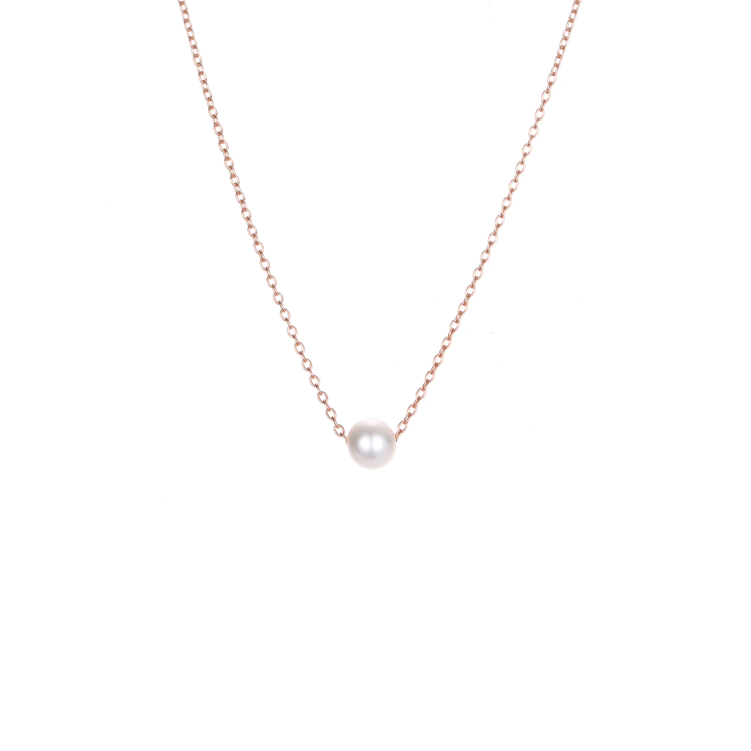 

High Quality Simple Design Shell Bead Pendant Chain Stainless Pearl Necklace for Women Jewelry Anniversary Wedding Gift, Silver/gold/rose gold