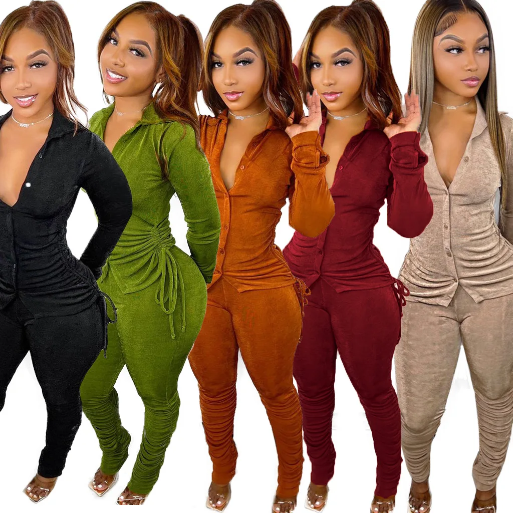 

2022 Winter Clothing Women Joggers Tracksuits Fashion Two Piece Pant Set Clothing Ladies Casual Sexy 2 Piece Pant Set Outfits