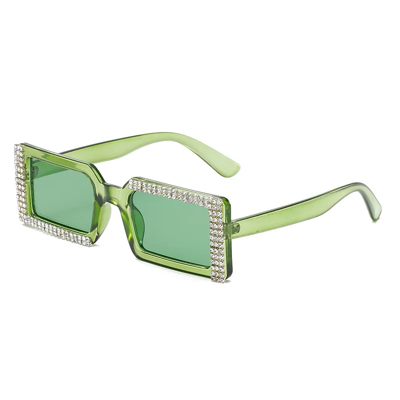 

Jiuling eyewear 2022 Vintage Bling Custom Logo Personality Sunglasses Diamond Crystal Rhinestone Rectangle Women sunglasses, Mix color or custom colors