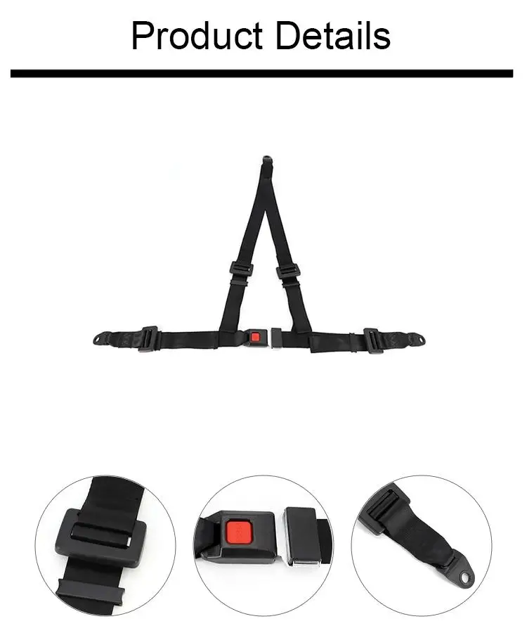 High quality 3-point bi-directional adjustable racing kart seat belt