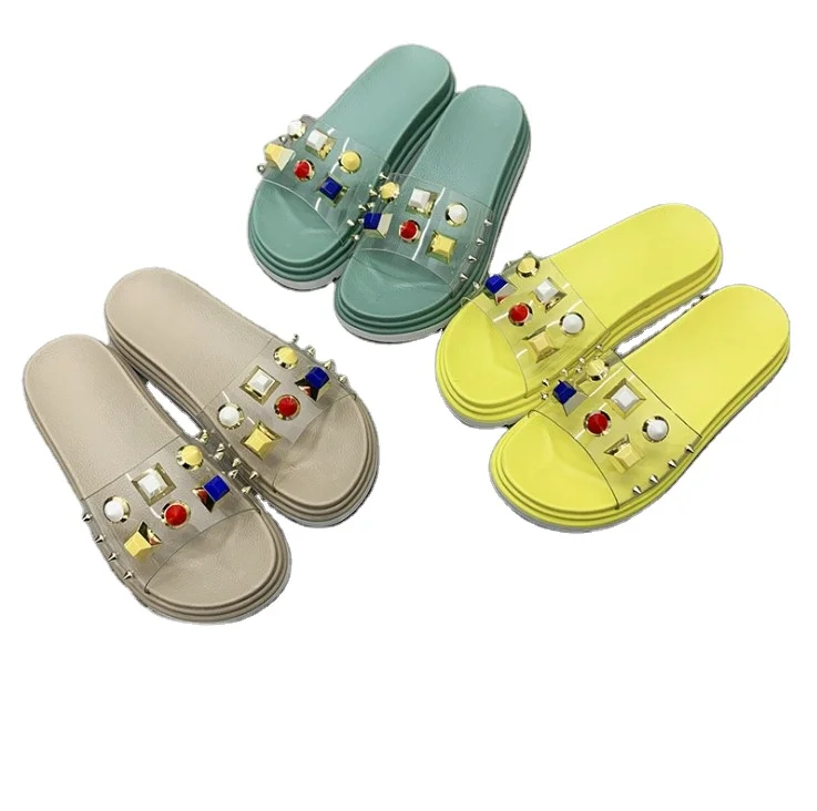 

2021 summer new styles lady luxury designer slides custom logo women brand manufacture