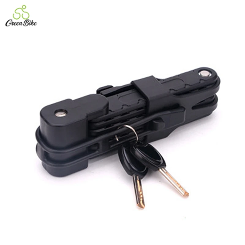 

Waterproof Corrosion Resistant 2 Keys High Security Foldable Bike Lock, Black red blue