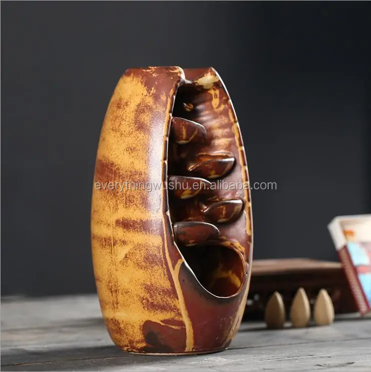 Worldwide Free Shipping Waterfall Incense Burner Ceramic Incense Holder,Option for Mixed Incense Cones