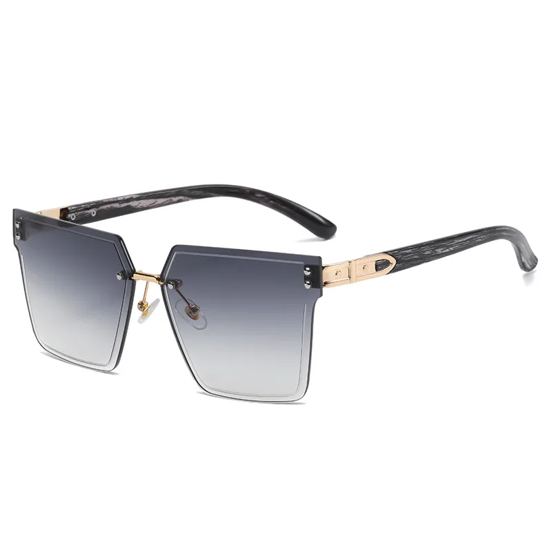 

New arrival fashion retro square frameless design sunglass oversized gradient UV400 sunglasses 2022