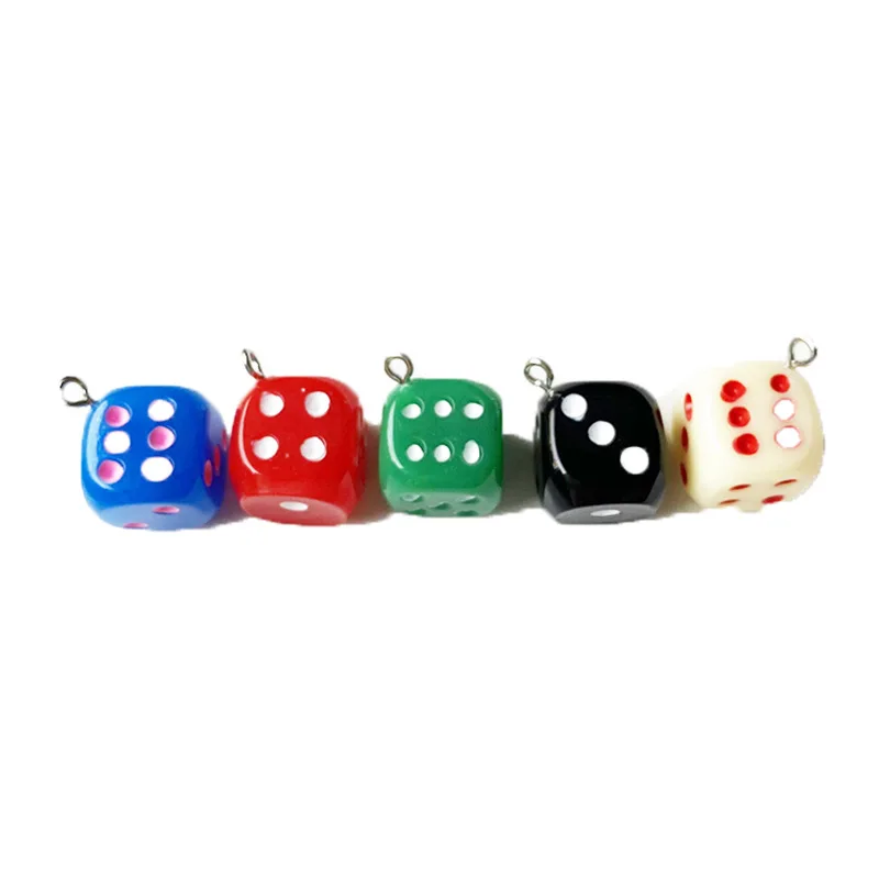 

Epoxy three-dimensional dice pendant is suitable for handmade cute earrings necklace fashion charms for jewelry make accessories, Picture