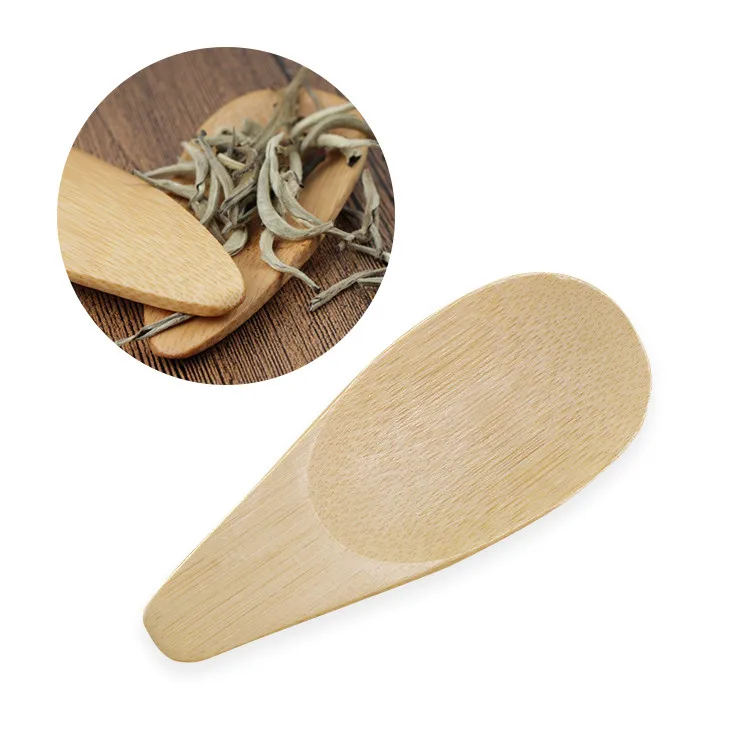 

Customized LOGO Natural Eco-Friendly Handmade Mini Scoop Wooden Small Teaspoon Stirring Measuring Fancy Bamboo Tea Spoon