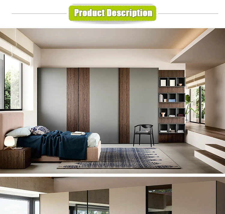 Modern Design Alum Frame Glass Sliding Door Material Bedroom Furniture Wardrobe