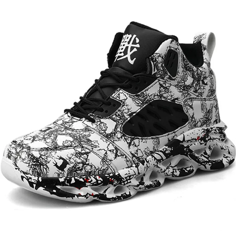 

2021 Fashion Men's Sneakers Comfortable Men Casual Shoes Outdoor Black White Shoes for Man Lace Up Male Walking Footwear