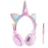 

Unicorn Cotton Headphone Kids Earphone Headsets Wired for Children & Girls Christmas Gift