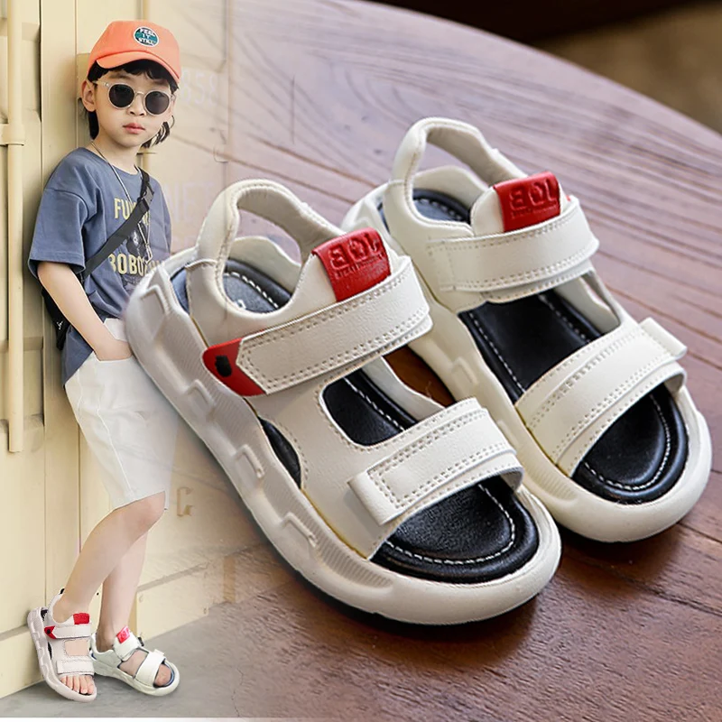 

2022 Summer nylon Buckle Boys Classic Sandals soft cute Beach Shoes Light weight toddler Kids Anti-slip Footwear, As the picture shows