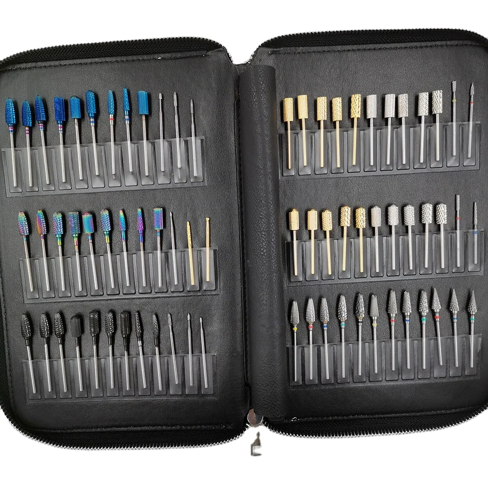 

72 Pcs Manicure Milling Nail Bit Case Box Metal Nail Drill Bit Holder