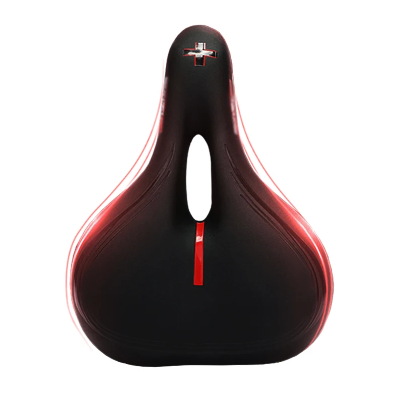 

Soft Ventilate Bicycle Seat Wide Bike Seat Soft Comfortable PU Leather Thick Bike Saddle For Cycling/ Road Bike Cover, Black