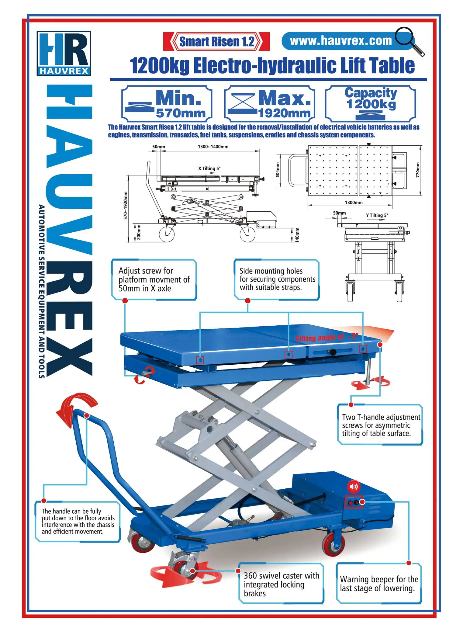 1.2 ton electric hydraulic engine hoist smart risen 1.2 lift table