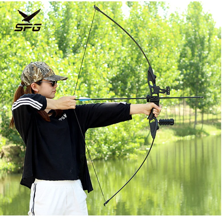 

SPG Archery Shooting Complete Survival Bow Takedown Recurve Bow Hunting for Beginners, Black