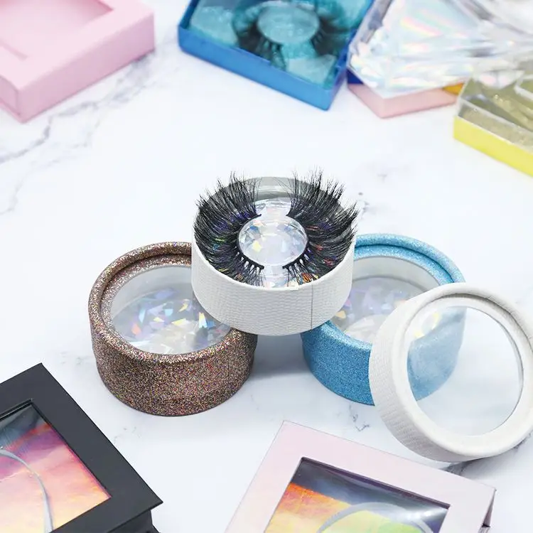 

Free 100% Mink Eyelashes Samples Wholesale Case Private Label Custom 25mm Mink False Eyelash Packaging Box Vendor, Natural black or colorful