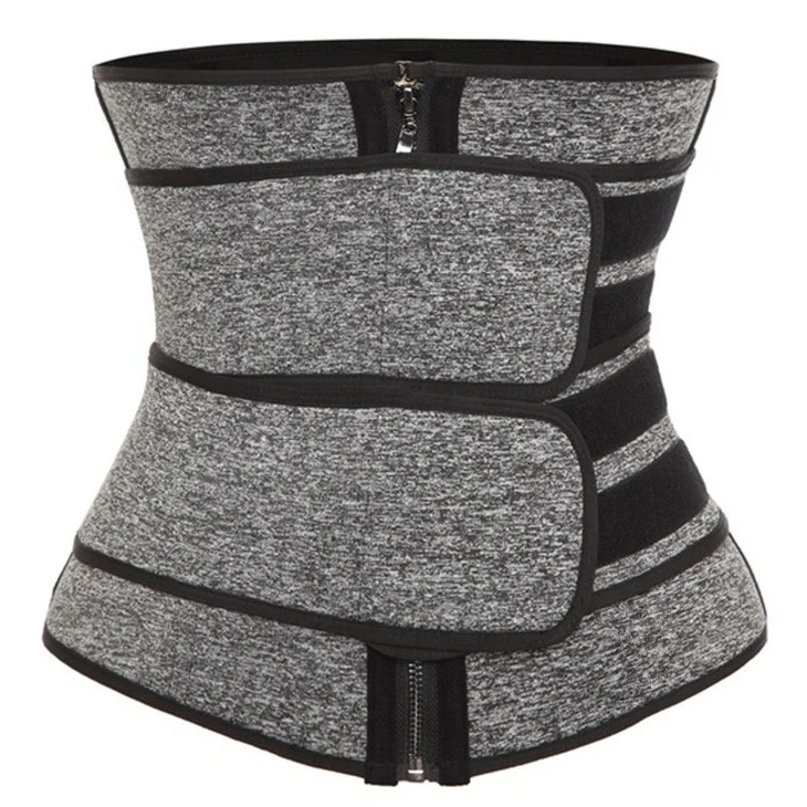 

Custom Slimming Waist Trainer Body Shaper Double Belt Tummy Trimmer Neoprene Waist Trimmer, Heather grey, black, pink