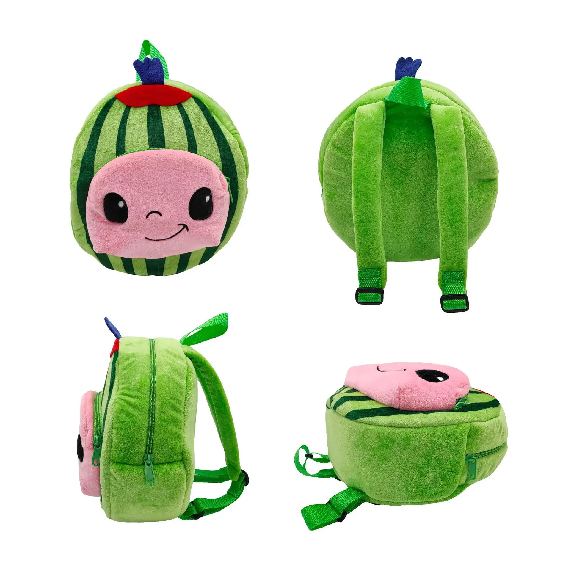 

New product Amazon CoCoMelon fruit watermelon plush toy backpack Toddler back pack Baby Girl Gift Plush Bag Diaper Bag