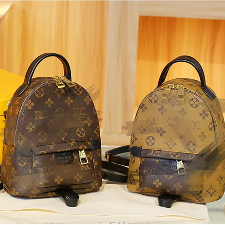

Old flower retro pattern backpack shoulder strap zipper bag women go out luxury backpack wholesale, 2 colors