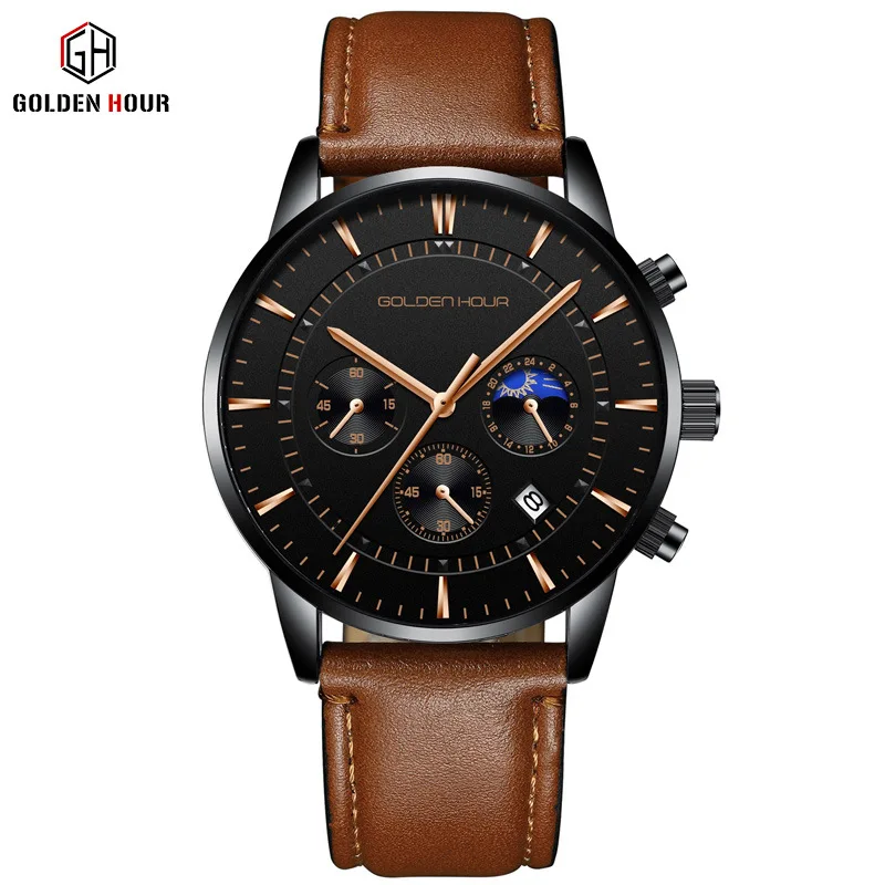 

Golden Hour 126 L Watches Fashion Lovers Watches Casual And Quartz Dial Clock Leather Wrist Watch