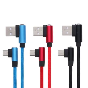 Factory Wholesale 90 degree Micro USB Cable For Xiaomi Huawei Samsung Meizu LG Android Device