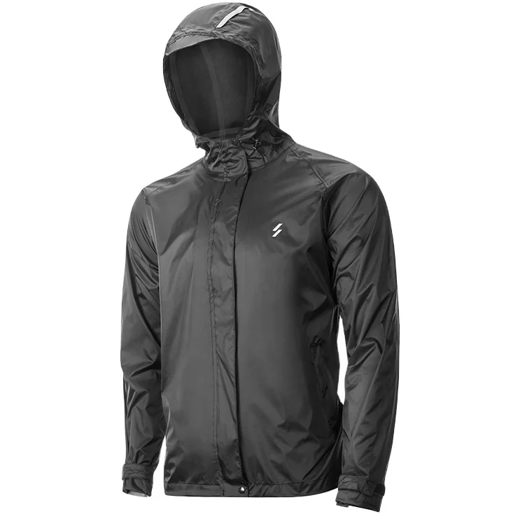 

Reflective Rainsuit Black Cycling Clothing Windproof Waterproof Rain Jacket Running Cycling adult foldable Raincoat