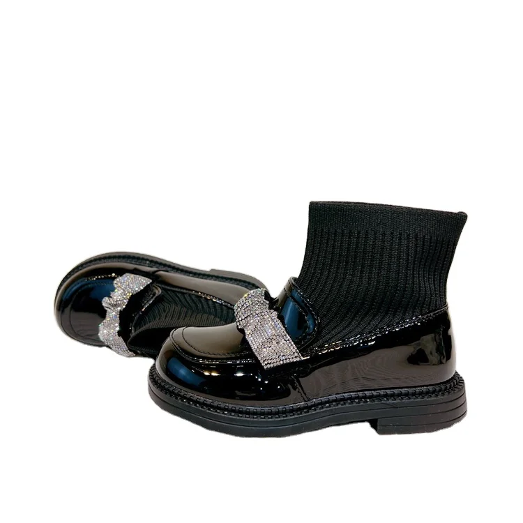 

Wholesale High Quality Black Fashion School Toddler Girls Shoes Leather