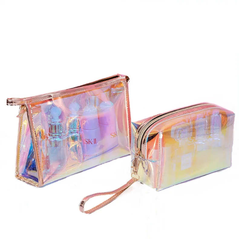 

Custom Logo Zipper Clear Laser Cosmetic Bags & Cases, Customized color