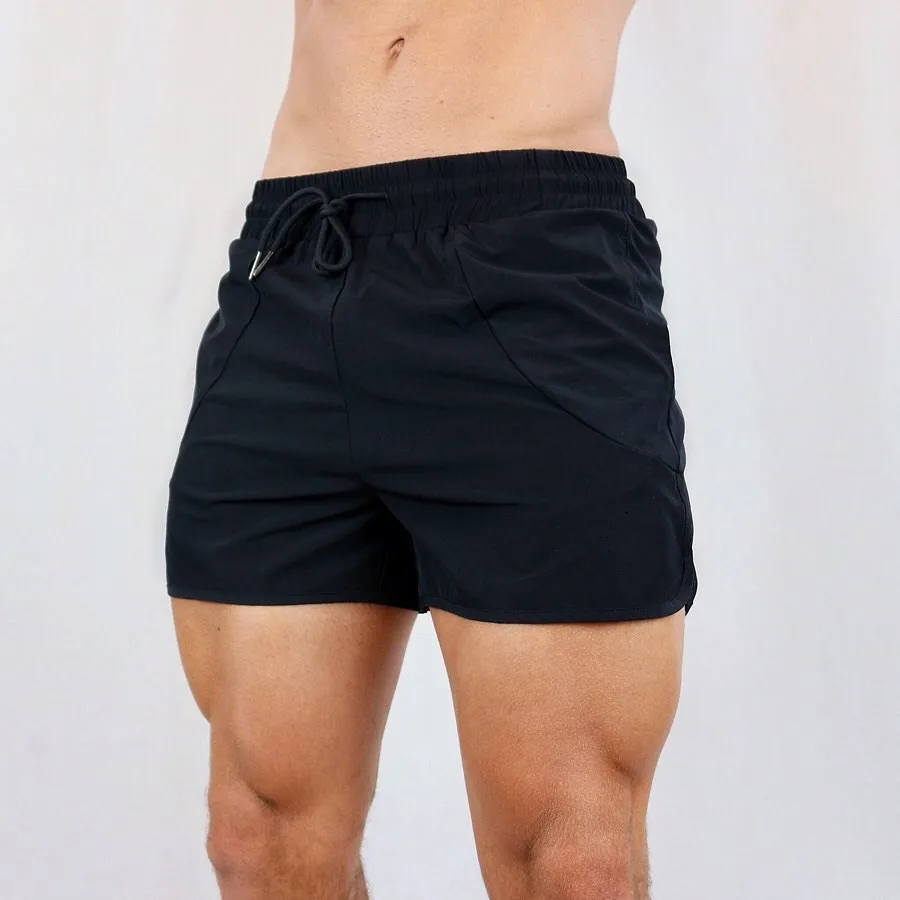 

Mens training running shorts double layer jogger gym shorts pants