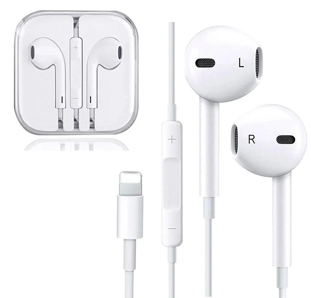 

Original 8pin Lighting Wired In Ear Earphones with Microphone for iPhone 7/8/X/11/12, White