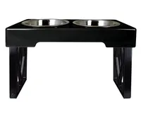 

Adjustable Elevated Pet Feeder Raised stand with 2 Stainless Steel Bowls