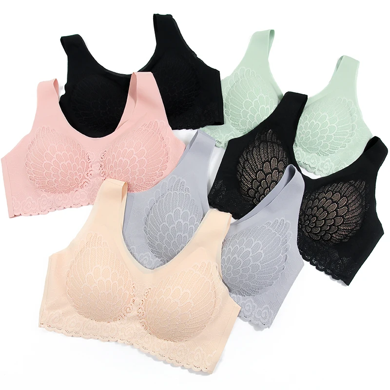

Wholesale Women Seamless Sportswear sexy breast without bra everyday No trace comfort sleep bra
