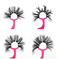 

Wholesale factory new hot sale private label super long fluffy 3d lashes 5d 25mm mink eyelashes
