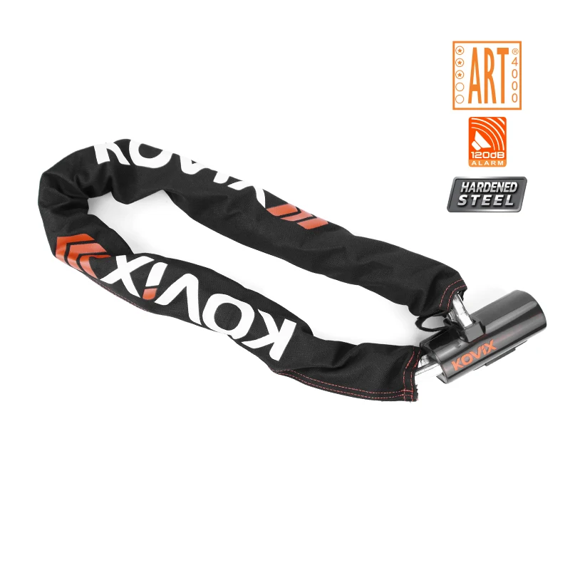 Anti-theft Bicycle/Scooter/Motorcycle Alarm Lock with 12mm Reinforced Hardened Steel Square Chain-Hanex/ KCQ12-120