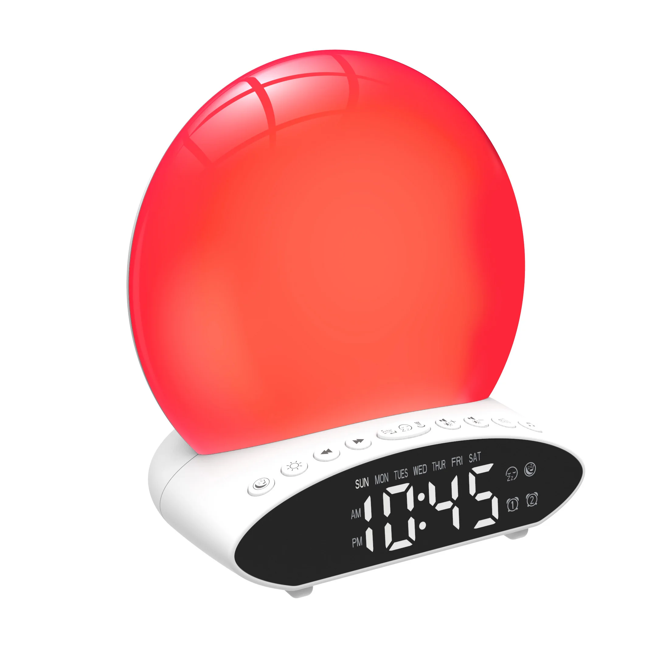 

Amazon Hot Selling Smart Sunrise Simulation Alarm Clock Digital Clock Wake Up Light Bedside Table Clock, Black
