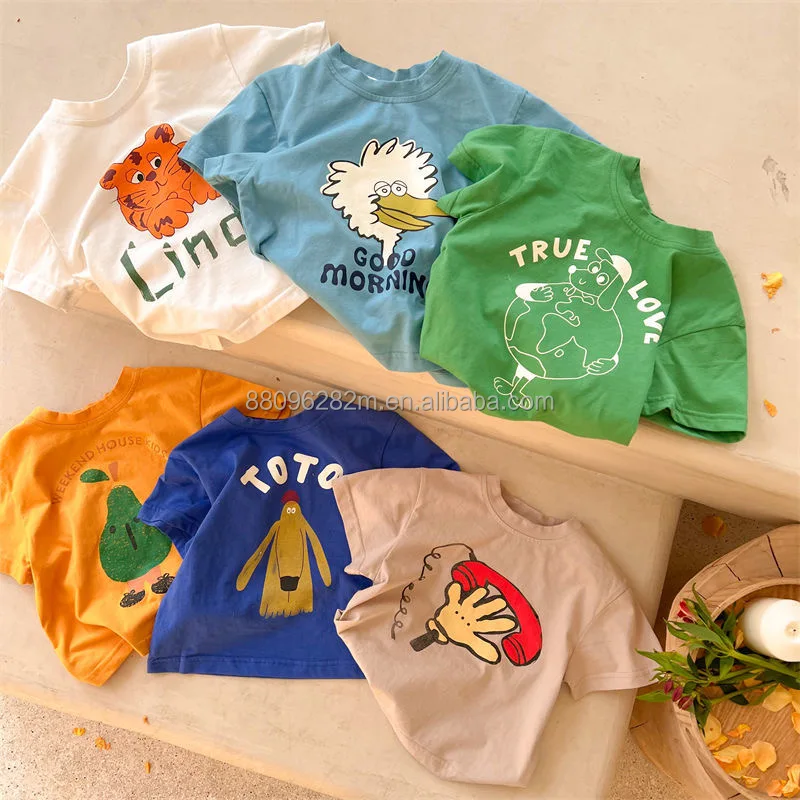 

boys' shirts wholesale children's t-shirts summer girls' short sleeves in stock
